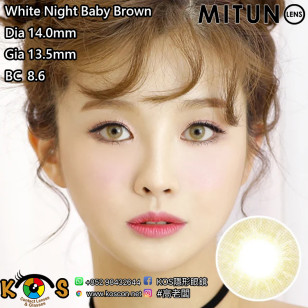 Mitunolens White Night Baby Brown ホワイトナイト ベビーブラウン 1年用 14.0mm